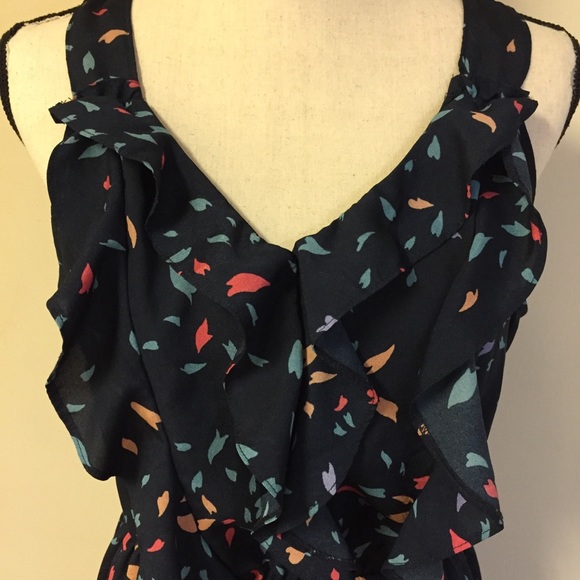 Sleeveless Navy Print Dress - Picture 3 of 7